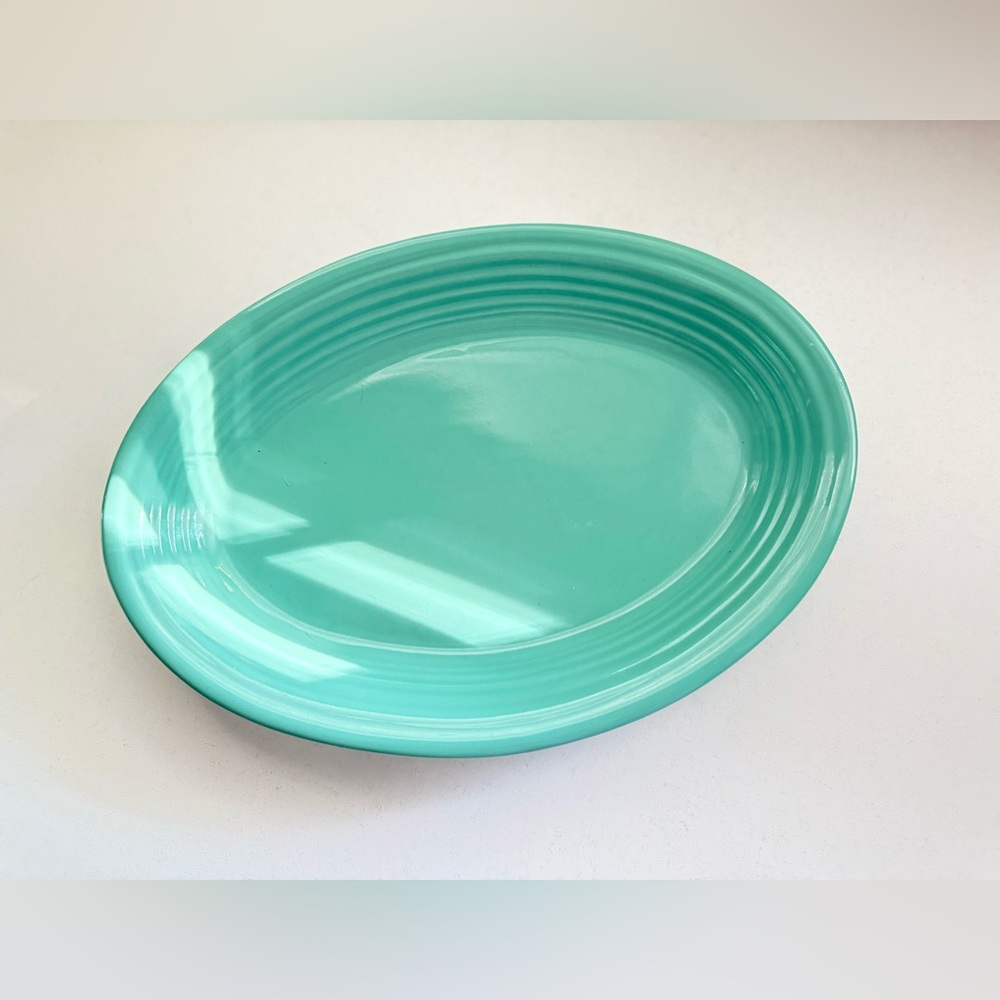 Vintage Cantinaware China‎ Oval Ceramic Platter Green